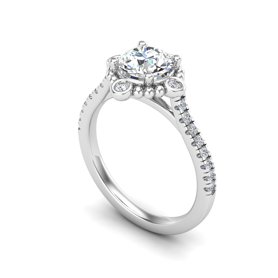 Thea Bubble Halo Engagement Ring